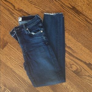 Agolde Deep Indigo Raw Hem Jeans